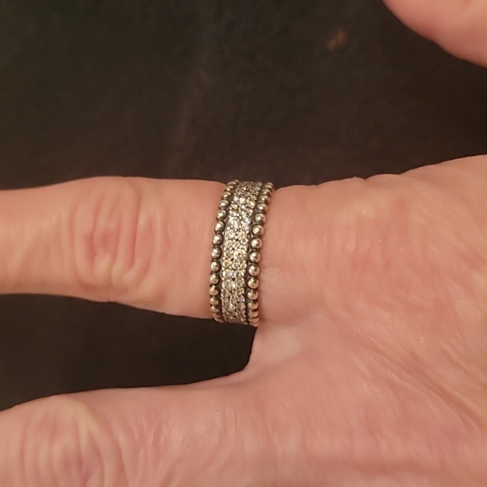 Pandora Beaded pave band ring